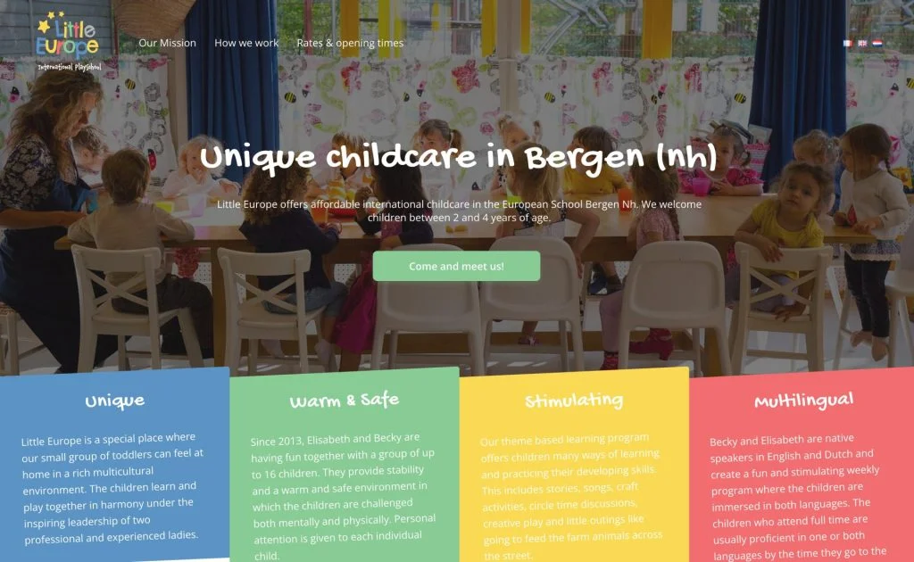 Homepage capture of Little Europe website