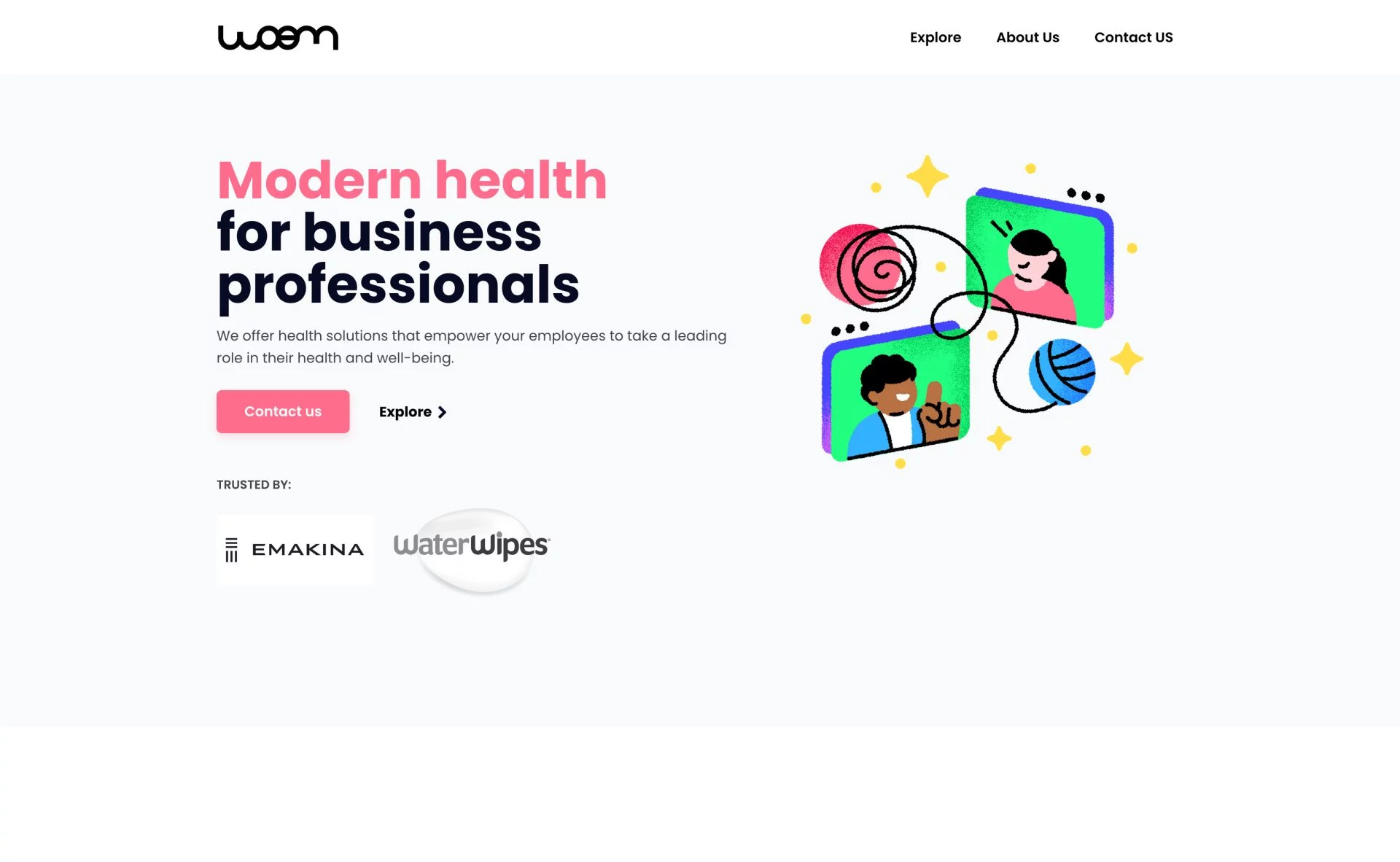 Homepage capture of Woem website
